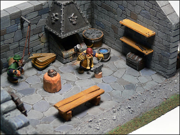 Cliquez pour voir en grand la forge des Nains